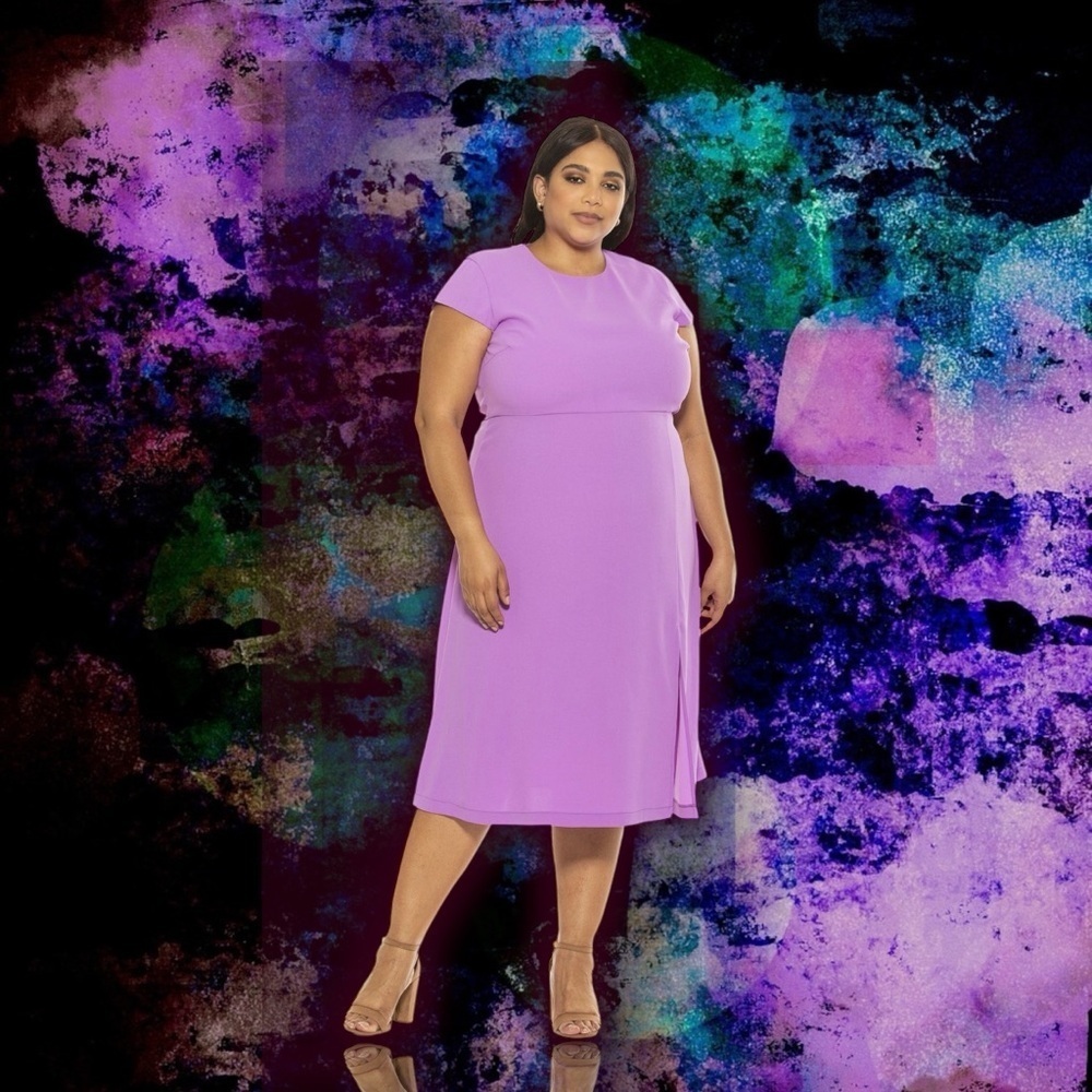 NWT Alexia Admor ‘Lily Midi Dress’ in “Lilac” Plus Size 3X